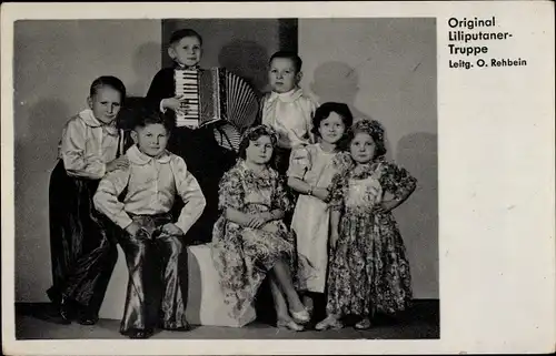 Ak Original Liliputaner Truppe, Leitung O. Rehbein