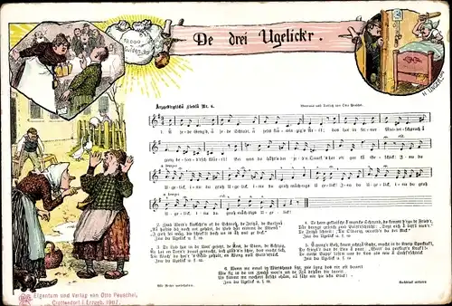 Lied Künstler Ak Unger, H., De drei Ugelickr, Erzgebirge