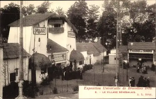 Ak Bruxelles Brüssel, Exposition Universelle 1910, Le Village Senegalais