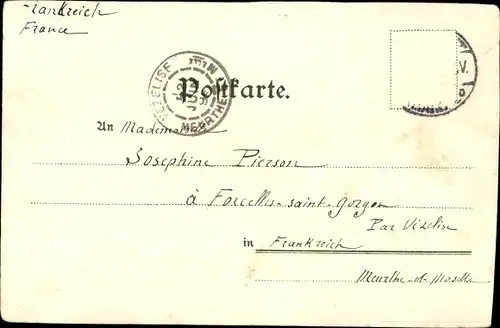 Litho Bingen am Rhein, Nationaldenkmal, Kapelle, Hotel, Totalansicht