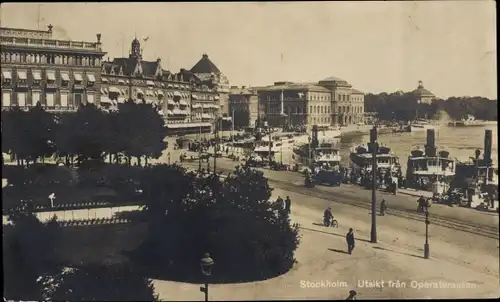 Ak Stockholm Schweden, Utsikt fran Operaterrassen