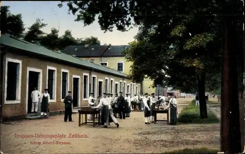 Ak Zeithain in Sachsen, Truppenübungsplatz, König Albert Straße