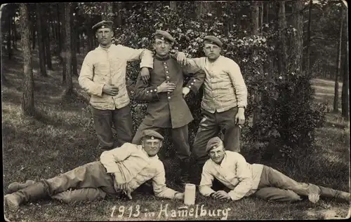 Ak Hammelburg in Unterfranken Bayern, Soldaten, Gruppenbild 1913