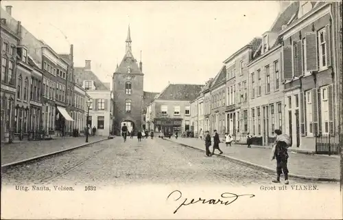 Ak Vianen Utrecht Niederlande, Voorstraat met Lekpoort