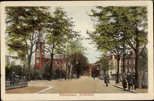 Ak Schiedam Südholland Niederlande, Emmaplein