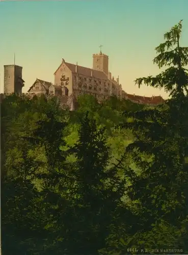 Foto Lutherstadt Eisenach in Thüringen, Wartburg, Photochrom Zürich