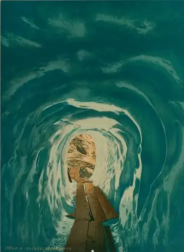 Foto Grindelwald Kanton Bern, Grindelwaldgrotte, Gletscher, Photochrom Zürich