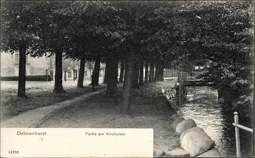 Ak Delmenhorst in Oldenburg, Partie am Kirchplatz