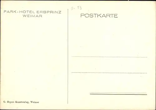 Ak Weimar in Thüringen, Parkhotel Erbprinz, Liszt-Salon