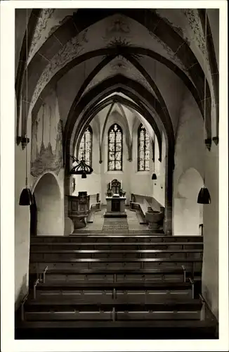 Ak Gladenbach Hessen, Ev. Martins-Kirche, Gotisches Gewölbe und Chorraum