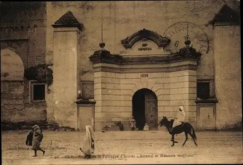 Ak Fès Fez Marokko, Entree de la Fabrique d'Armes, Arsenal et Monnaie maghzen