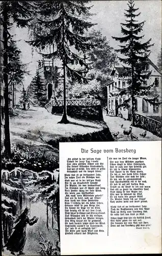 Ak Dresden Schönfeld Weißig Borsberg, Sage vom Borsberg