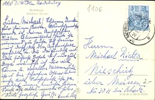 Ak Radeburg in Sachsen, Meißner Straße