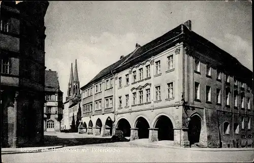 Ak Görlitz in der Lausitz, Lauben am Untermarkt mit Peterskirche