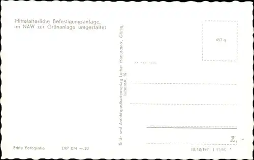 Ak Görlitz Lausitz, Ochsenbastei, Mittelalterliche Befestigung, im NAW zur Grünanlage umgestaltet