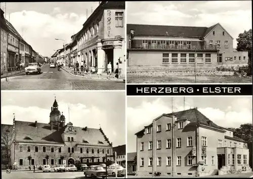 Ak Herzberg Elster, Ernst Thälmann Straße, Kulturhaus, Hotel Zum heitern Blick, Rathaus