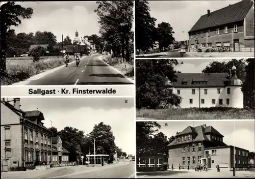 Ak Sallgast in der Niederlausitz, Rat der Gemeinde, Finsterwalder Straße, Schloss