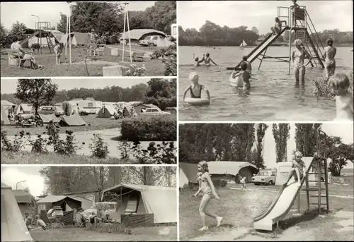 Ak Radeburg in Sachsen, Campingplatz Stausee Radeburg an der Autobahn