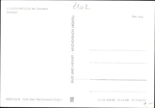 Ak Dresden Langebrück, Waldbad