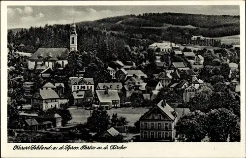 Ak Sohland an der Spree, Partie an der Kirche