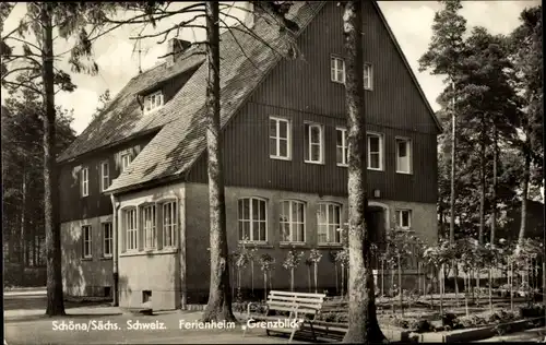 Ak Schöna Sächsische Schweiz, Ferienheim Grenzbild