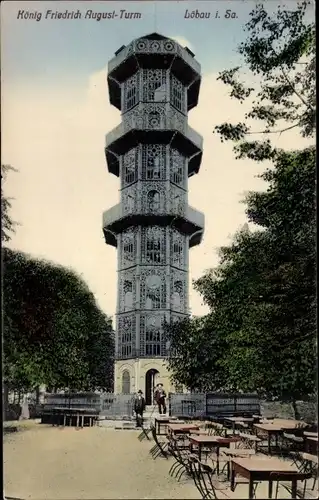 Ak Löbau in Sachsen, König Friedrich August-Turm