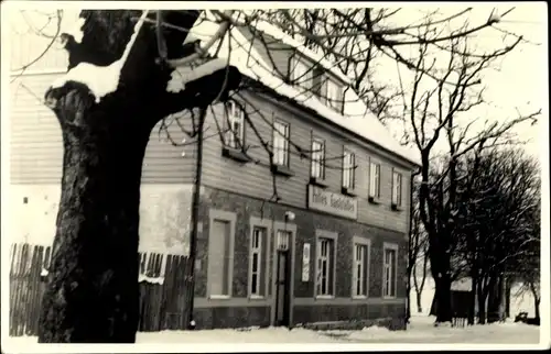 Foto Ak Breitenstein im Harz, Poltes Gaststätten, Winter