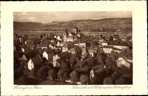 Ak Remagen am Rhein, Teilansicht mit Blick auf das Siebengebirge