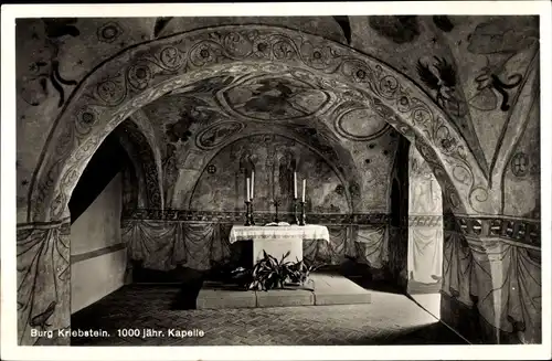 Ak Kriebstein in Sachsen, Burg Kriebstein, 1000 jähr. Kapelle, Innenansicht