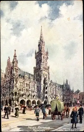Künstler Ak Flower, Charles, München Bayern, Neues Rathaus
