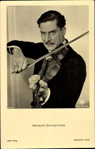 Ak Schauspieler Albrecht Schoenhals, Portrait, Violine