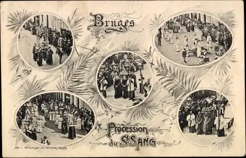Passepartout Ak Bruges Brügge Flandern Westflandern, Procession du St Sang