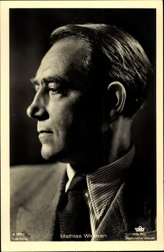 Ak Schauspieler Mathias Wieman, Portrait im Profil, Ross A 3308/1