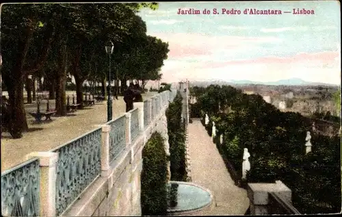 Ak Lisboa Lissabon Portugal, Jardim de S. Pedro d'Alcantara