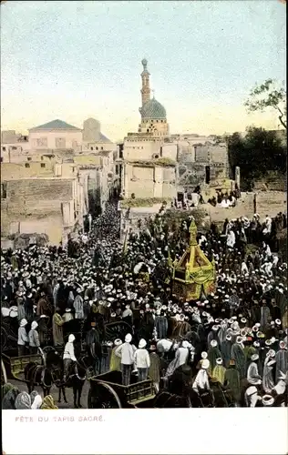 Ak Kairo Ägypten, Fête du Tapis Sacré, Heiliger Teppich, Festumzug