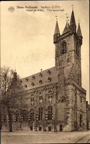 Ak Sluis Zeeland Niederlande, Stadhuis