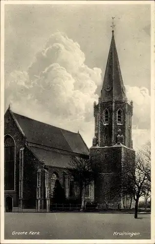 Ak Kruiningen Zeeland, Groote Kerk