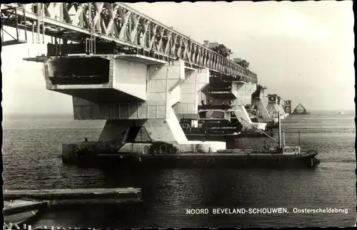Ak Noord Beveland Zeeland Niederlande, Oosterscheldebrug