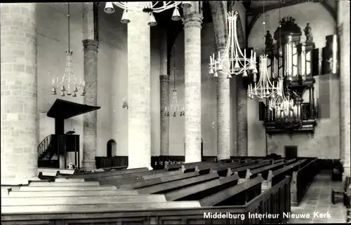 Ak Middelburg Zeeland Niederlande, Interieur Nieuwe Kerk