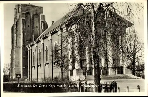 Ak Zierikzee Zeeland Niederlande, De Grote Kerk met St. Lievens Monstertoren