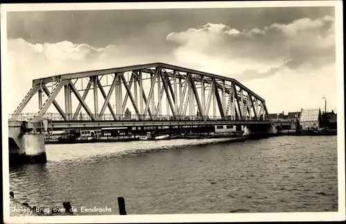 Ak Tholen Zeeland Niederlande, Brug over de Eendracht