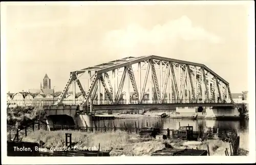 Ak Tholen Zeeland Niederlande, Brug over de Eendracht