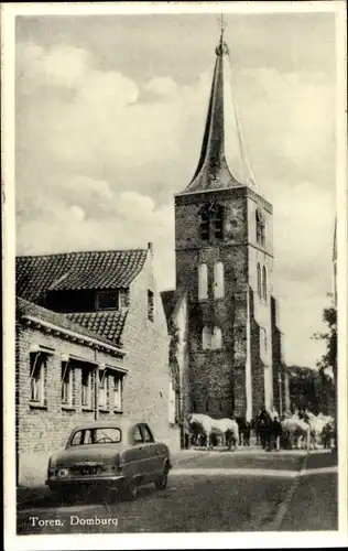 Ak Domburg Veere Zeeland Niederlande, Toren, Auto