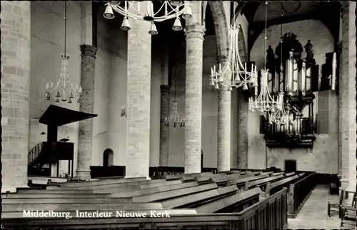 Ak Middelburg Zeeland Niederlande, Interieur Nieuwe Kerk