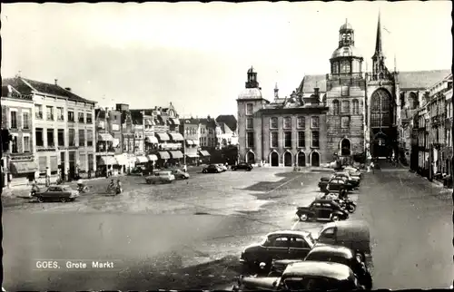 Ak Goes Zeeland Niederlande, Grote Markt