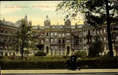 Ak Rotterdam Südholland Niederlande, Koningin Emmaplein
