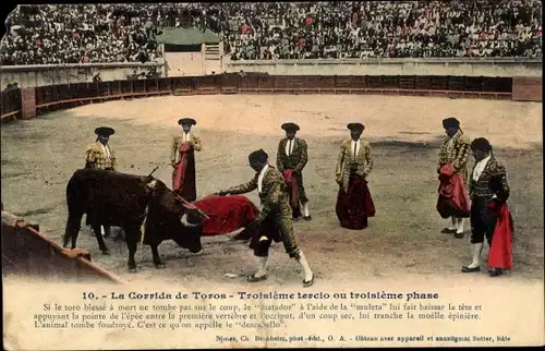 Ak Stierkampf, La Corrida de Toros, Troisieme tarcio ou troisieme phase