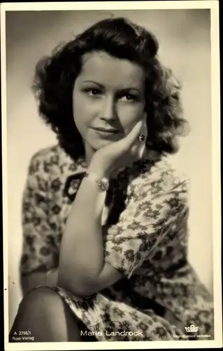 Ak Schauspielerin Maria Landrock, Portrait, Ross Verlag A 2756/1