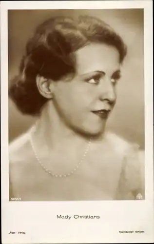 Ak Schauspielerin Mady Christians, Portrait, Ross Verlag 5851/1
