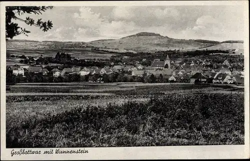 Ak Großbottwar in Württemberg, Totalansicht mit Wunnenstein